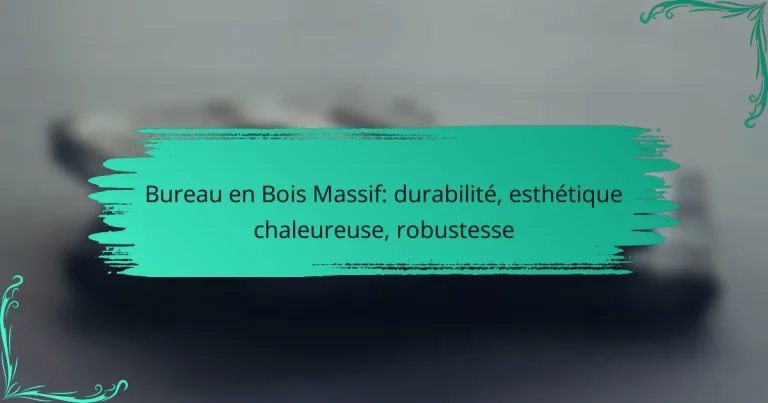 Bureau en Bois Massif: durabilité, esthétique chaleureuse, robustesse