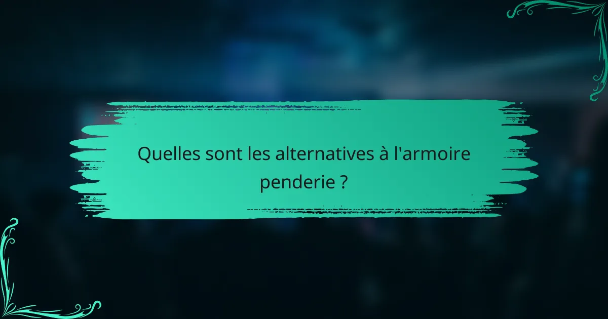 Quelles sont les alternatives à l'armoire penderie ?