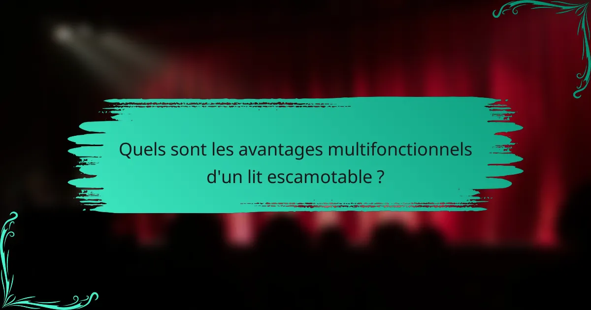 Quels sont les avantages multifonctionnels d'un lit escamotable ?